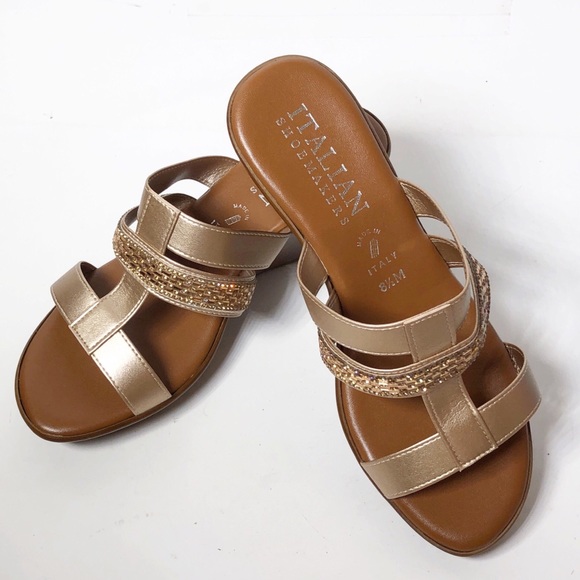Italian Shoemakers Shoes - Italian Shoemakers wedges embellished size 9.5 NEW